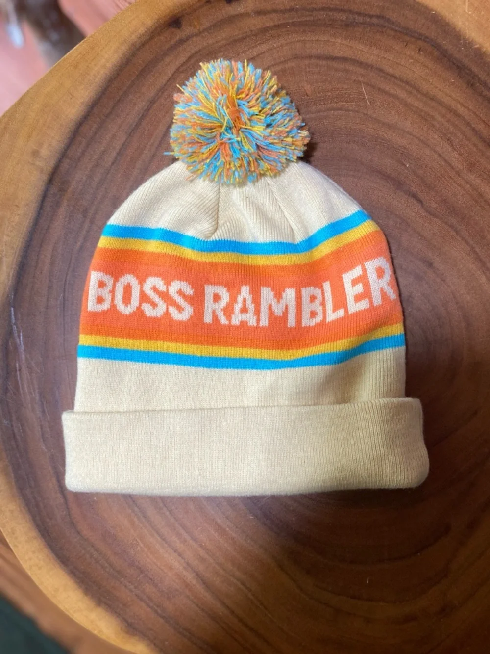 Boss Rambler Beer Club Pom Pom Ski Beanie Retro Après Ski Knit Hat